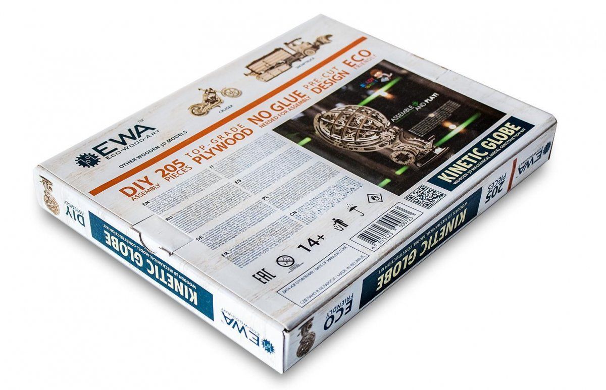 Конструктор деревянный 3D EWA Кинетический глобус