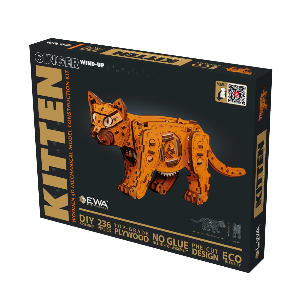 Механическая сборная модель EWA Котенок рыжий