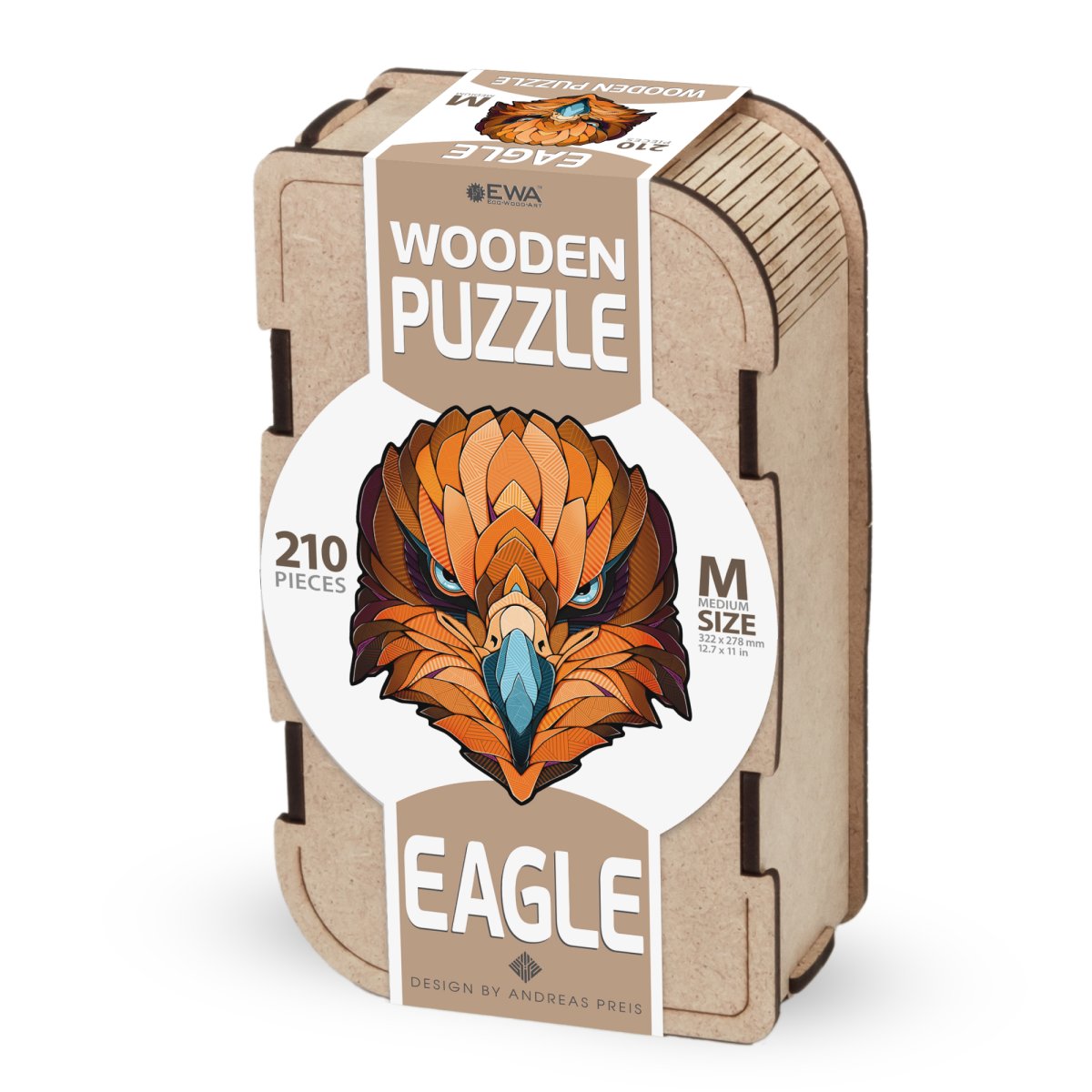 Деревянный, фигурный пазл EWA Орел M (32х28 см)