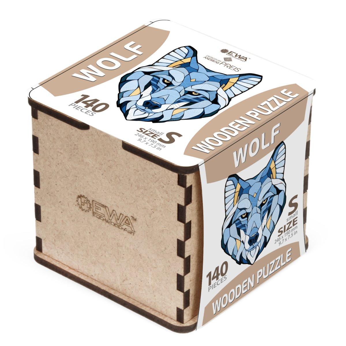 Деревянный фигурный пазл EWA Волк S (25x19 см)
