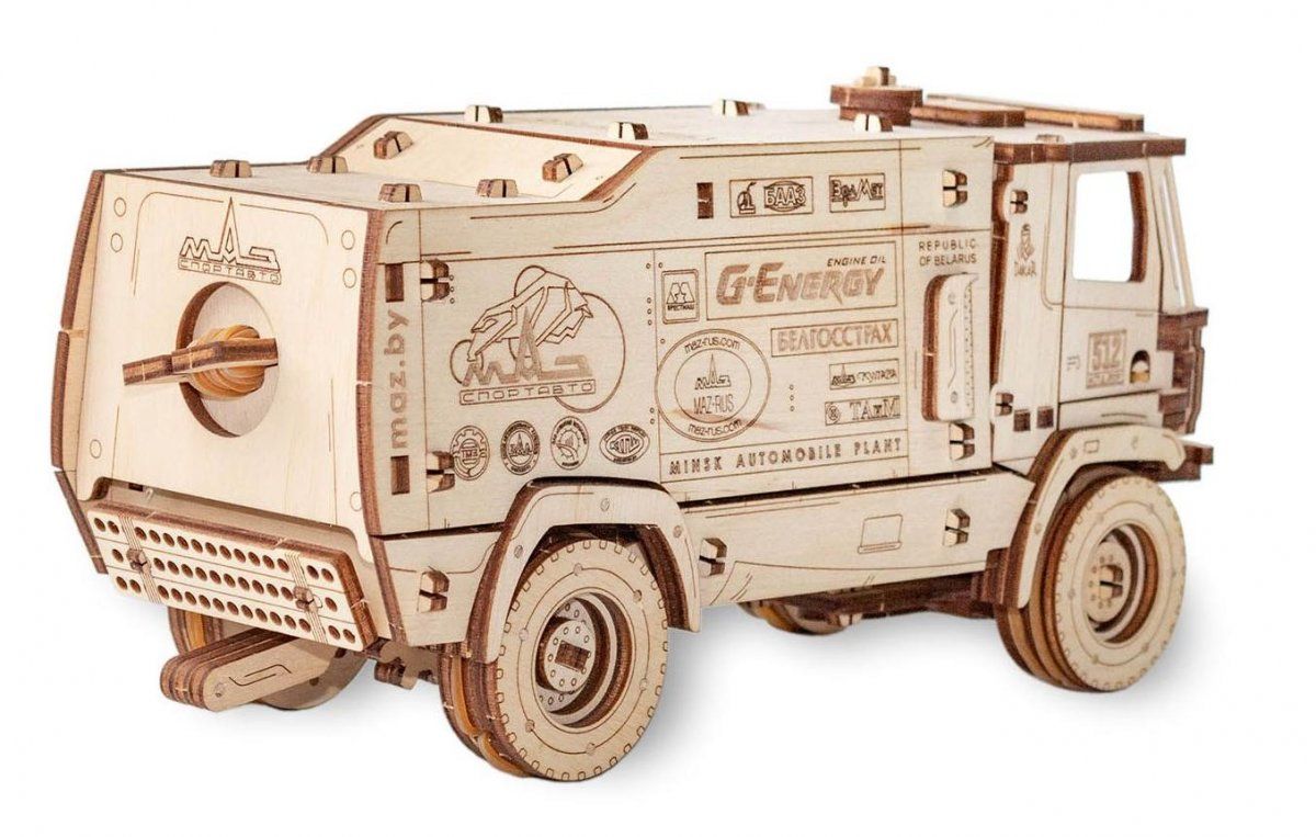 Конструктор деревянный 3D EWA МАЗ-5309RR 1:20