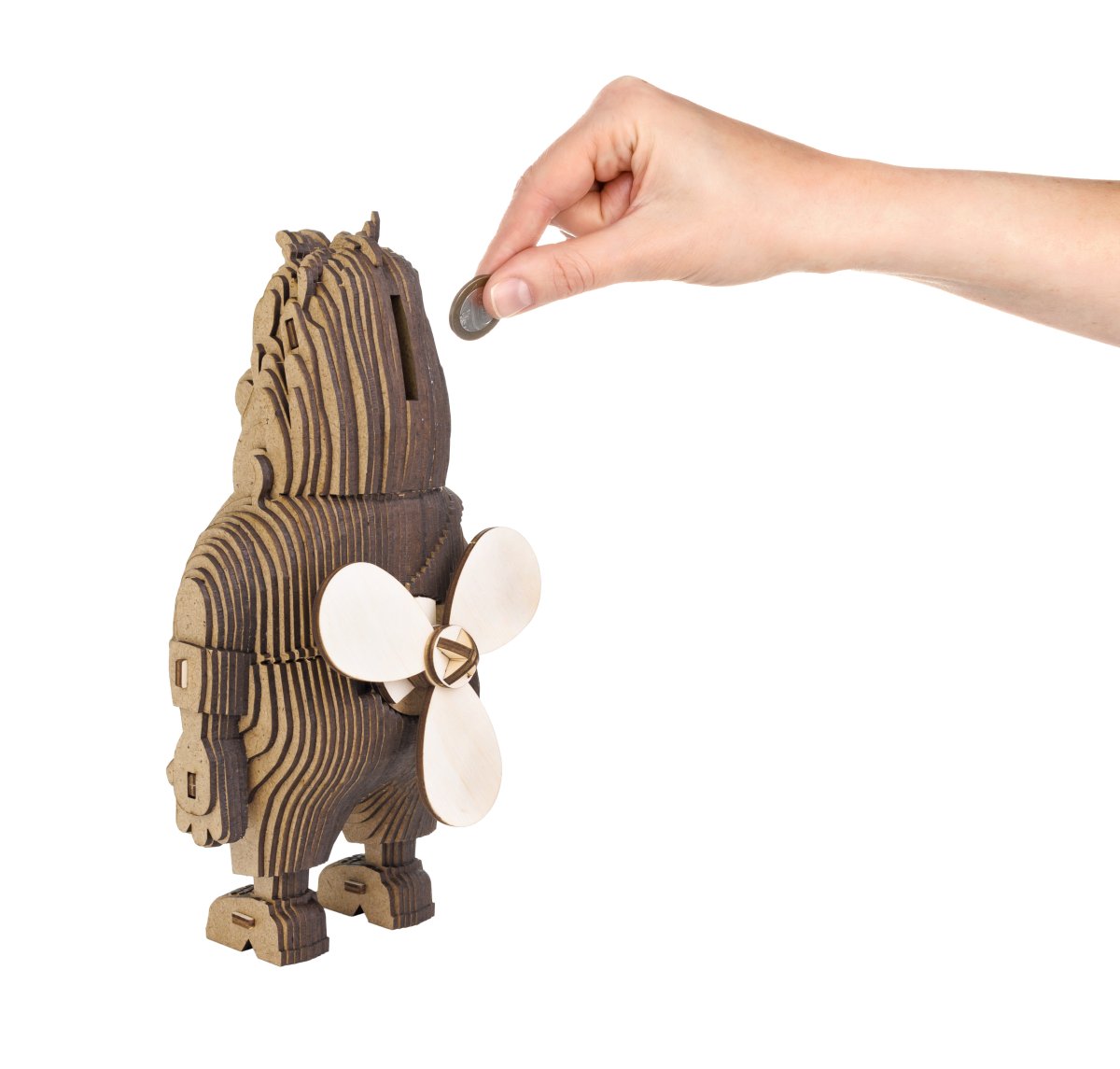 Деревянный 3D пазл копилка EWA Карлсон Союзмультфильм