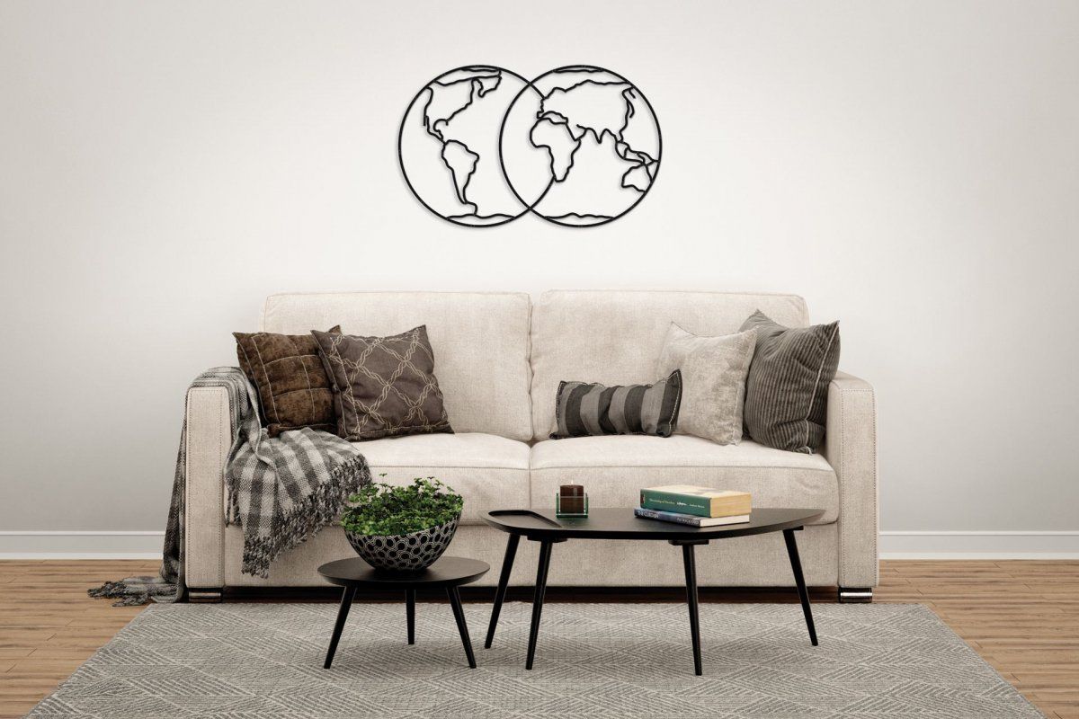 Деревянный интерьерный пазл EWA Design Полушария Земли