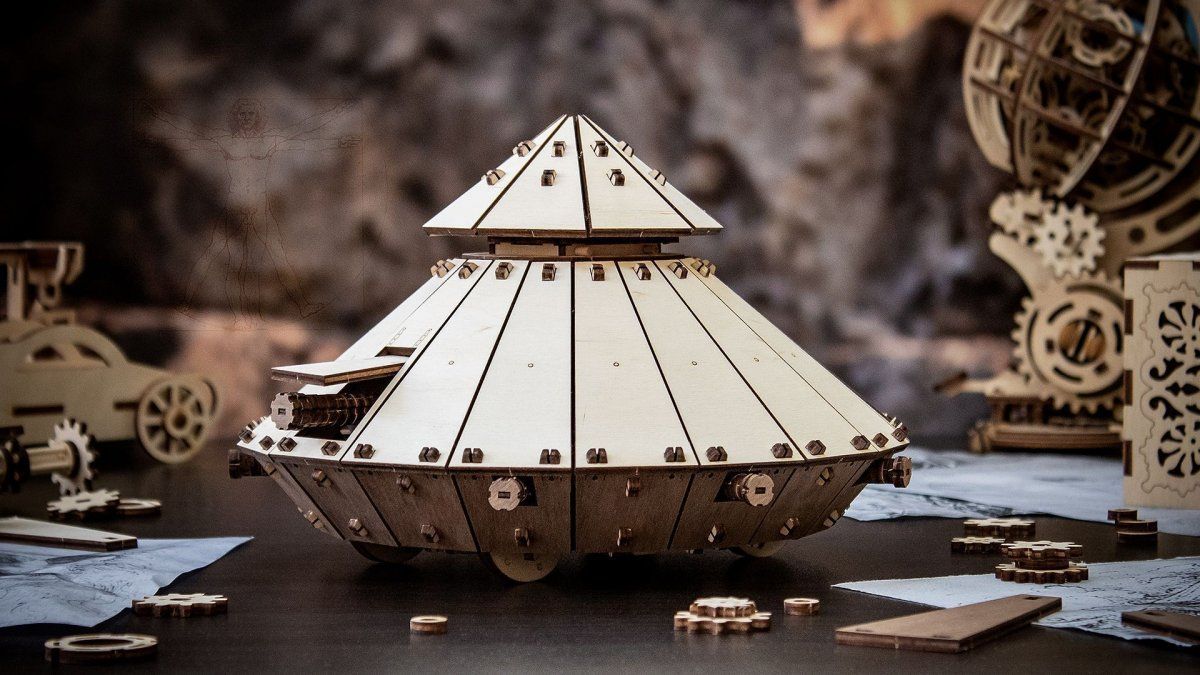 Конструктор деревянный 3D EWA Танк Да Винчи