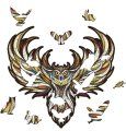 Деревянный, фигурный пазл EWA Мудрая Сова S 21x22 см