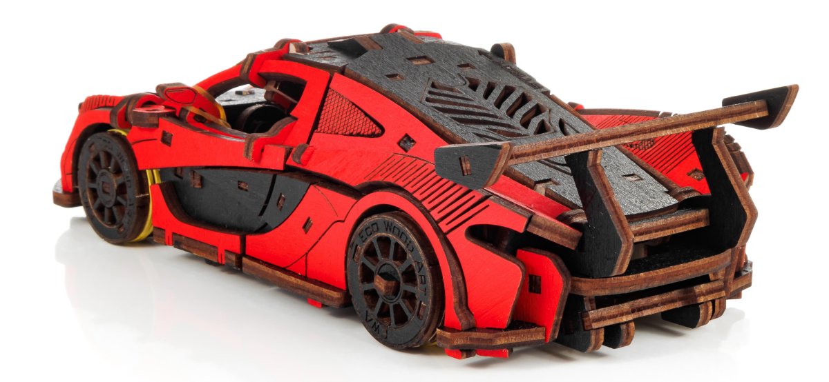 Сборная модель из дерева EWA Гоночный автомобиль (красный)