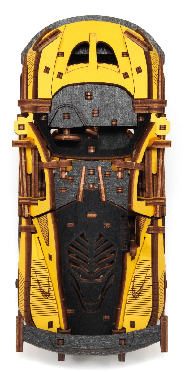 Сборная модель из дерева EWA Гоночный автомобиль (желтый)