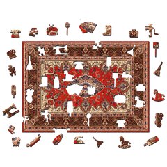 Деревянный фигурный пазл EWA Бабушкин ковер 39x28 см
