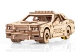 Деревянный конструктор EWA Полицейская машина с заводным механизмом