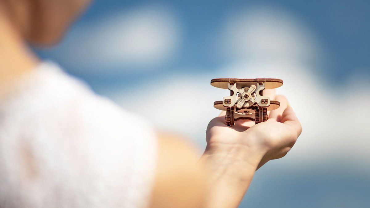 Деревянный конструктор-брелок EWA Эвик: Самолет