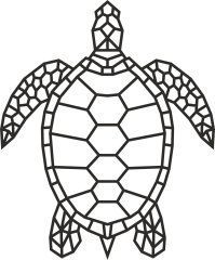 Деревянный декор настенный, панно, сборная модель EWA Design Морская черепаха