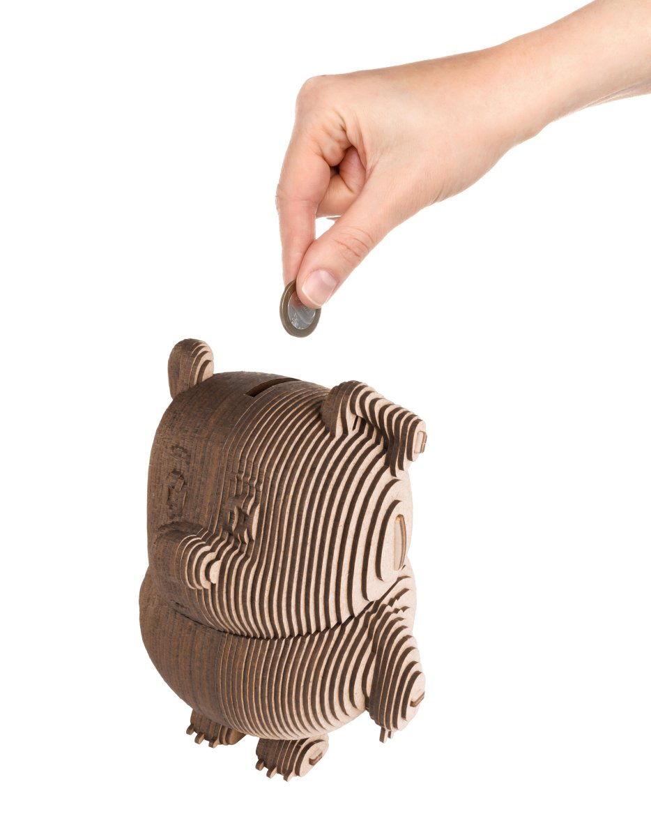 Деревянный 3D пазл копилка EWA Винни Пух Союзмультфильм