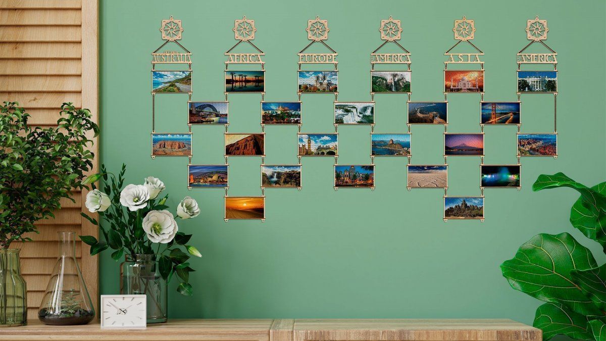 Деревянный пазл, двусторонний EWA Карта мира. Европа (70x18 см)