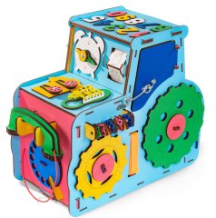 Бизиборд деревянный, бизидом развивающий EWA Трактор