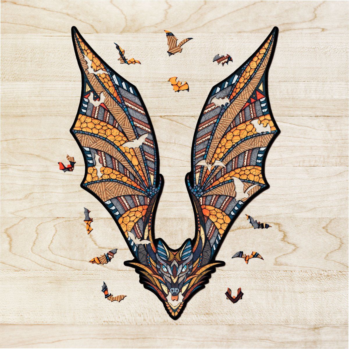 Деревянный, фигурный пазл EWA Летучая Мышь L 39x54 см