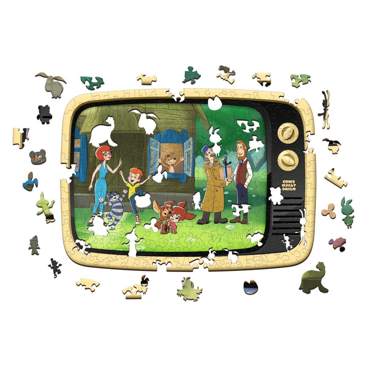 Деревянный пазл, головоломка EWA Простоквашино 40x29 см