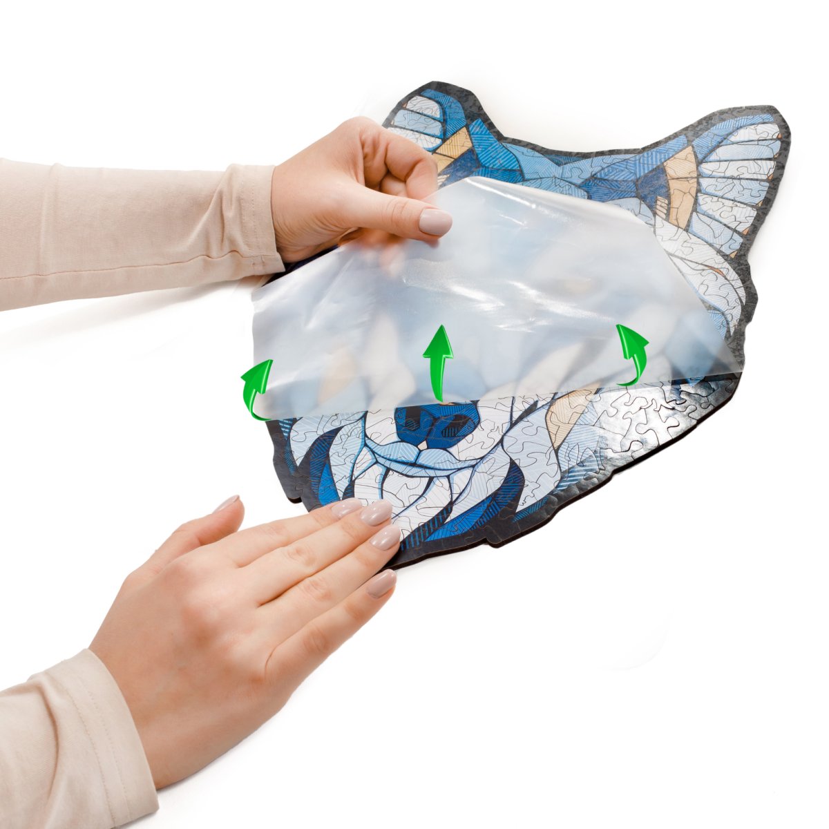 Система приклейки деревянных пазлов на стену EWA