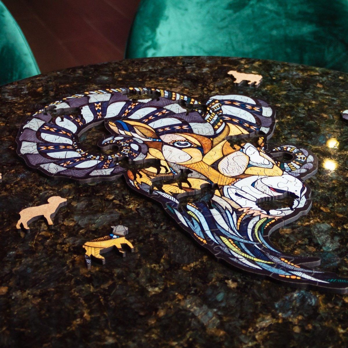 Деревянный, фигурный пазл EWA Горный Баран S 28x21 см