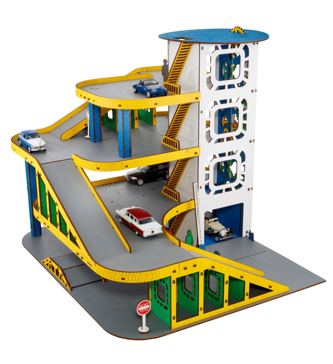 Парковка для машинок деревянная большая EWA