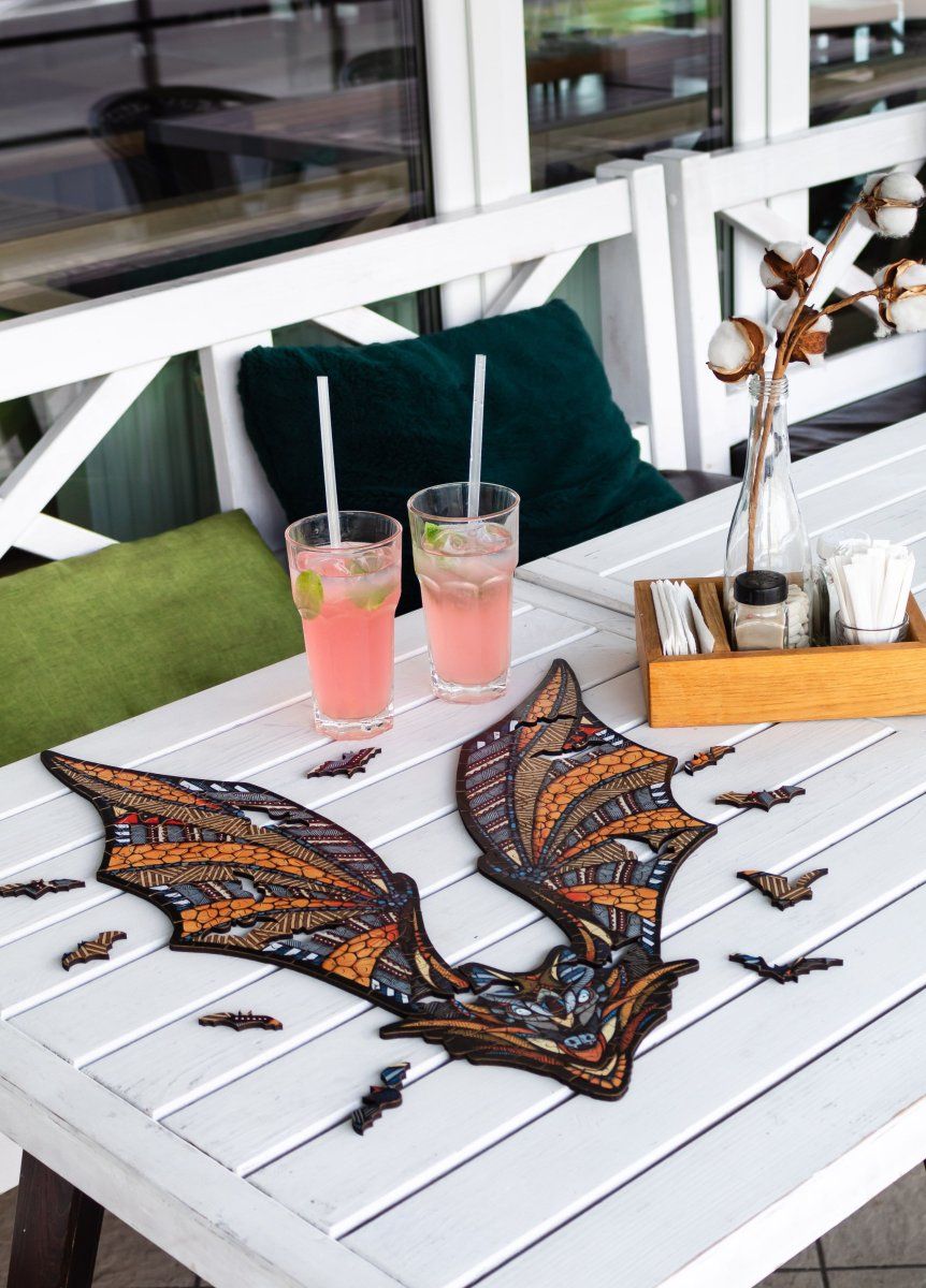 Деревянный, фигурный пазл EWA Летучая Мышь L 39x54 см