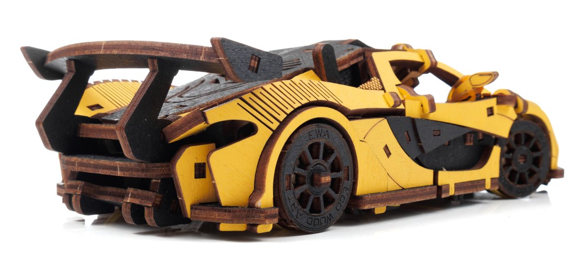 Сборная модель из дерева EWA Гоночный автомобиль (желтый)