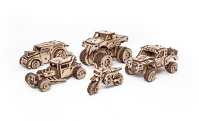 Сборная модели из дерева 3D EWA Набор машинок 5 в 1