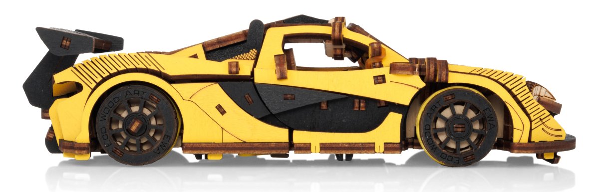 Сборная модель из дерева EWA Гоночный автомобиль (желтый)