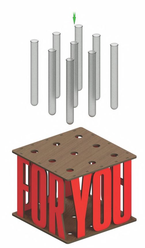 Сборная ваза для цветов с колбами EWA Подарок в день рождения