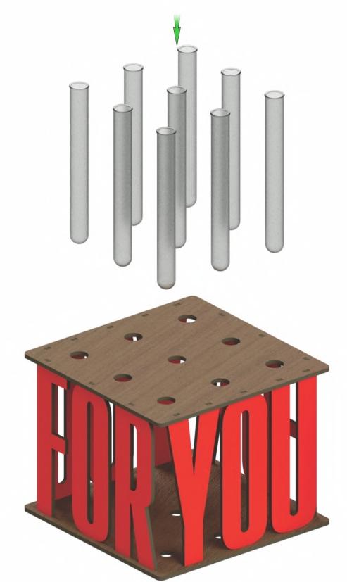 Сборная ваза для цветов с колбами EWA Поздравляю