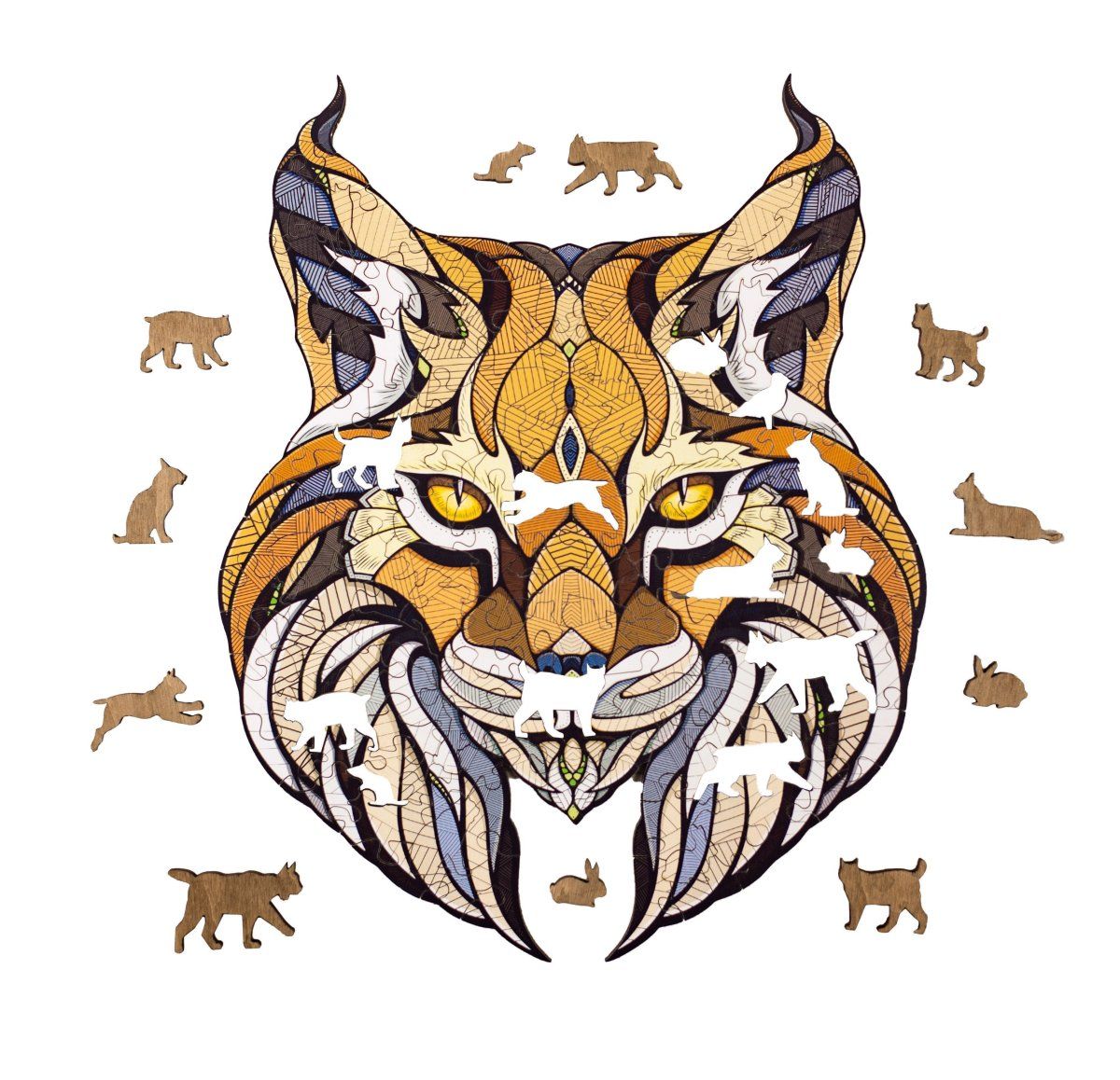 Деревянный пазл EWA Рысь, S 25x20 см, головоломка