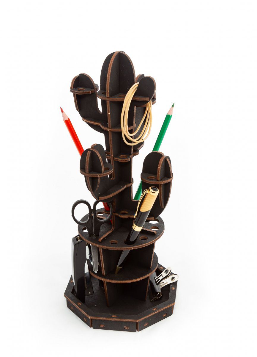 Сборная модель EWA Design Настольный органайзер Кактус (черный)