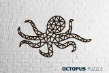 Деревянный декор настенный, панно, сборная модель EWA Design Большой Осьминог