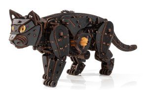 Сборная модель деревянная, конструктор 3D EWA Механический Черный Кот (Кошка)