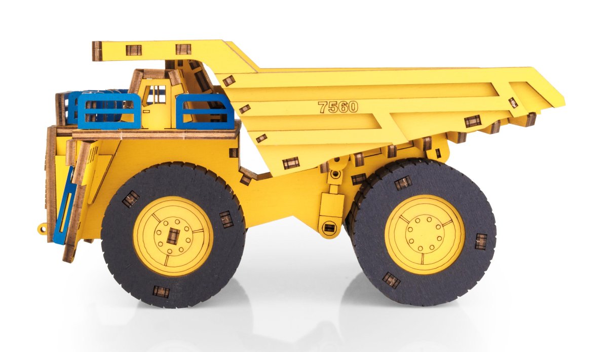 Деревянный конструктор EWA Самосвал BELAZ 7560 цветной