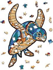 Деревянный, фигурный пазл EWA Морская Черепаха S 28x20 см