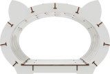 Домик для домашних животных, лежанка с мехом EWA Кошкин дом белый каркас-черный мех