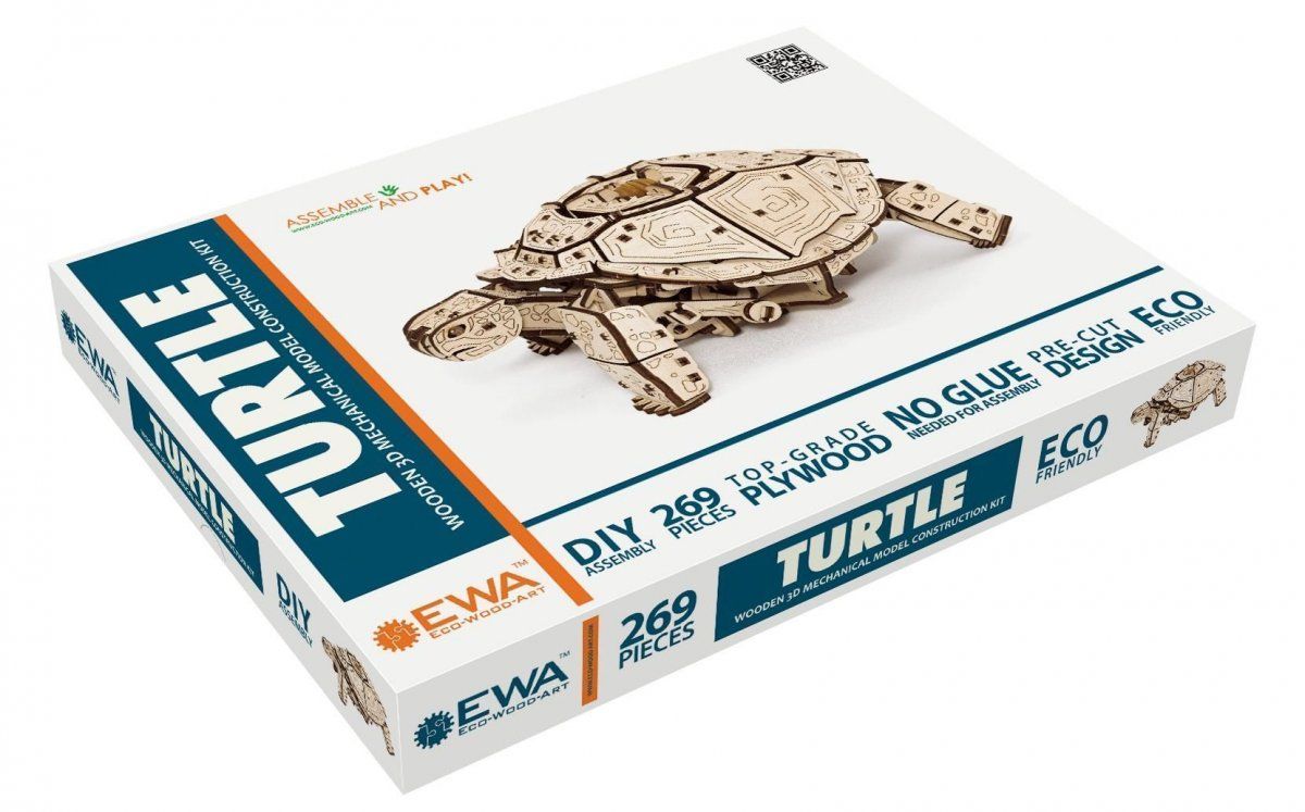 Конструктор деревянный 3D EWA Механическая Черепаха