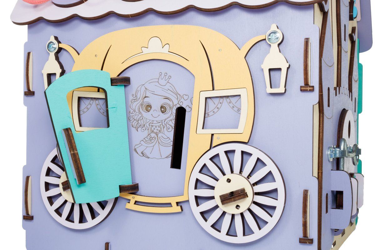 Бизиборд деревянный, бизидом развивающий EWA Домик