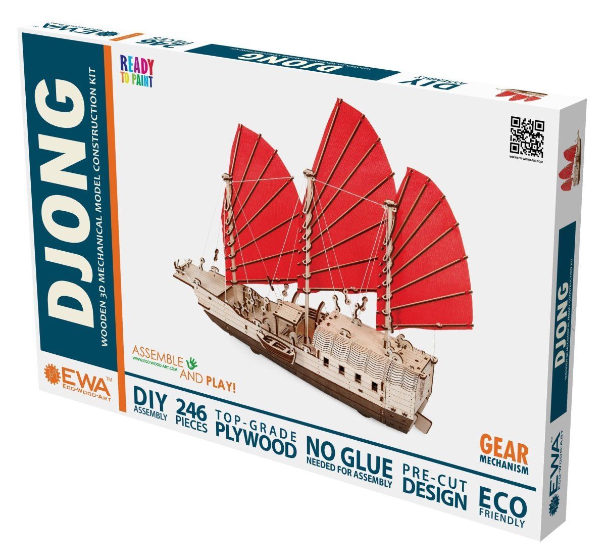 Сборная модель из дерева EWA Корабль c парусами Джонка