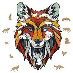 Деревянный, фигурный пазл EWA Хитрый Лис L 38x53 см