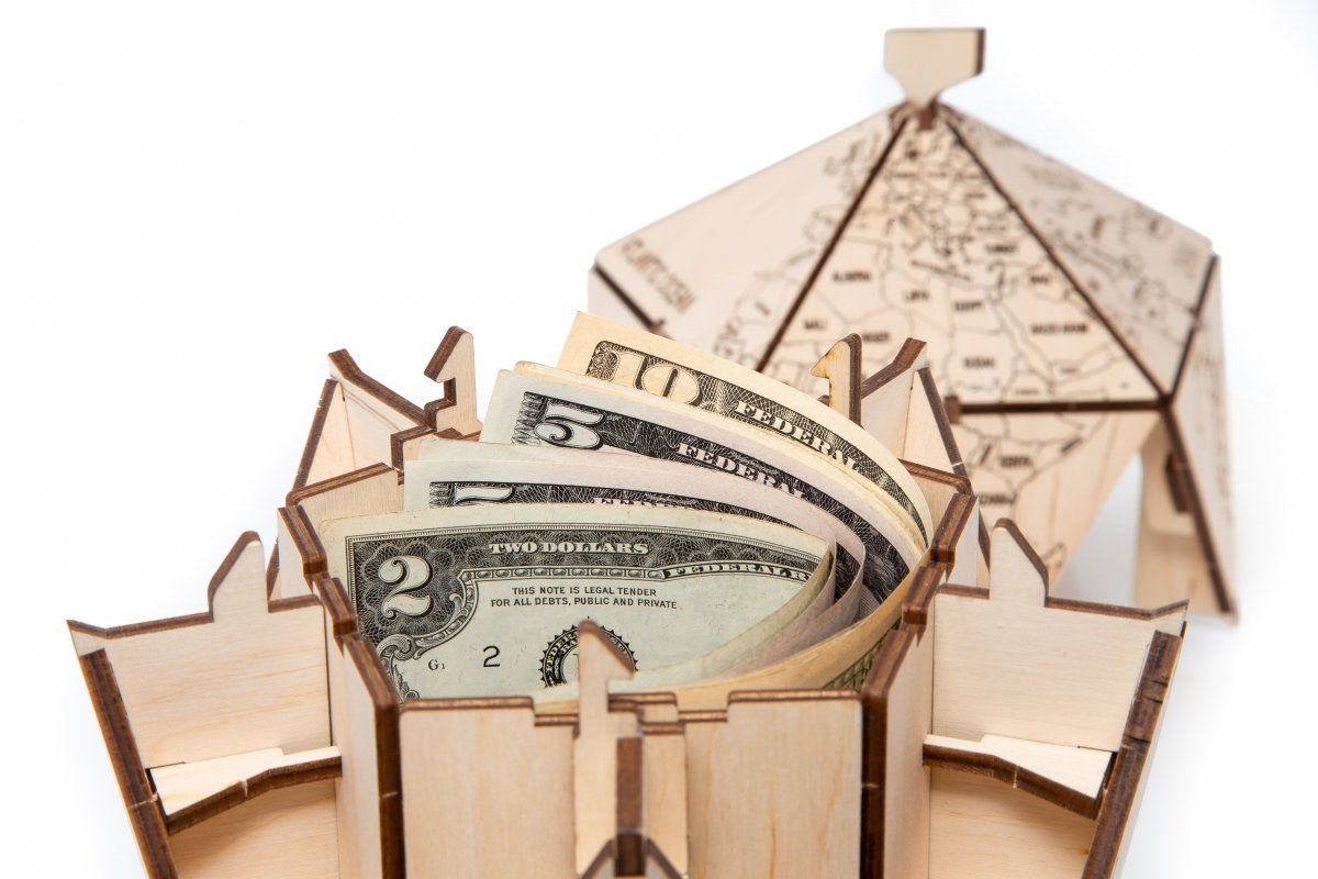 Конструктор деревянный 3D EWA Глобус Икосаэдр с секретом (шкатулка, сейф)