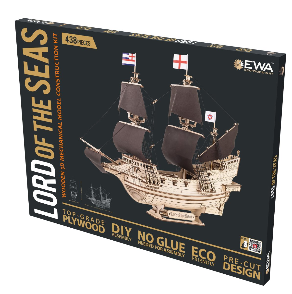 Сборная модель, деревянный конструктор EWA Корабль Владыка Морей