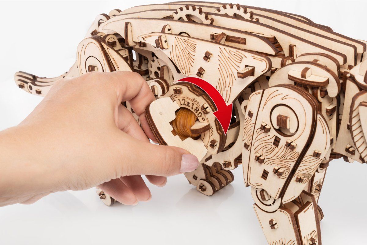 Сборная модель деревянная, конструктор 3D EWA Механический Кот (Кошка)