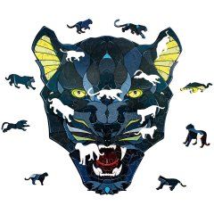 Деревянный, фигурный пазл EWA Черная Пантера L 42x38 см