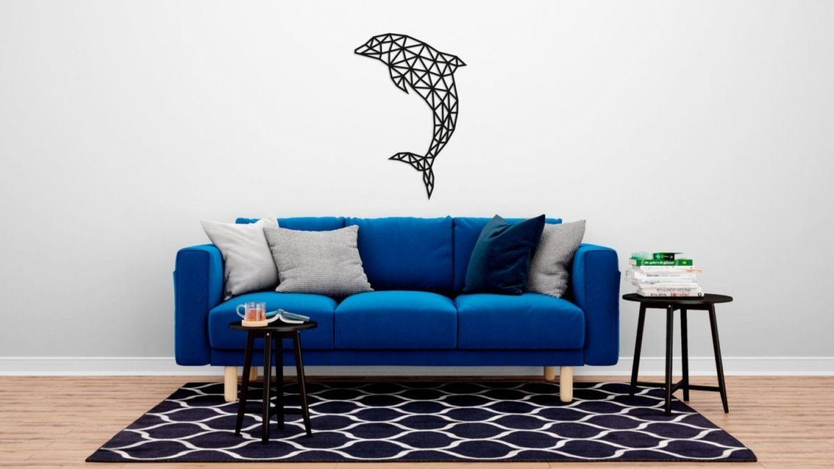 Деревянный декор настенный, панно, сборная модель EWA Design Дельфин