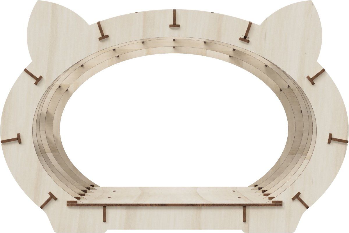 Домик для домашних животных, лежанка с мехом EWA Кошкин дом бежевый каркас-белый мех