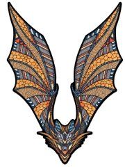 Деревянный, фигурный пазл EWA Летучая Мышь S 27x20 см