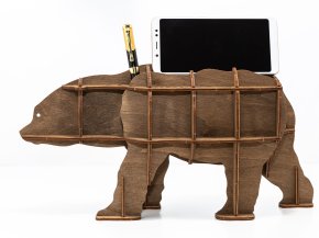 Сборная модель EWA Design Настольный органайзер Медведь (коричневый)