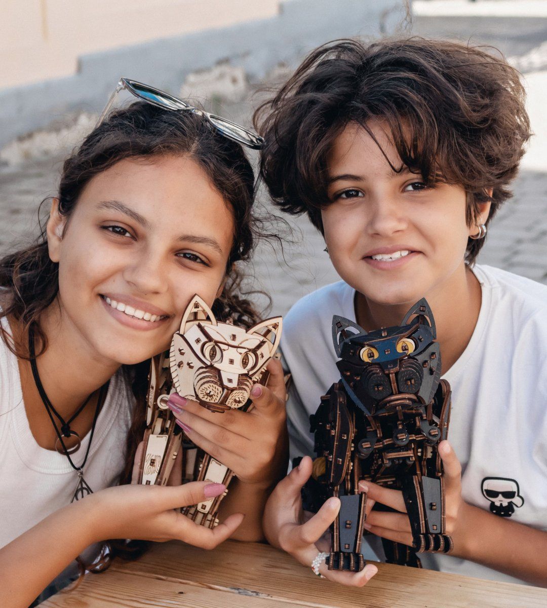 Сборная модель деревянная, конструктор 3D EWA Механический Кот (Кошка)