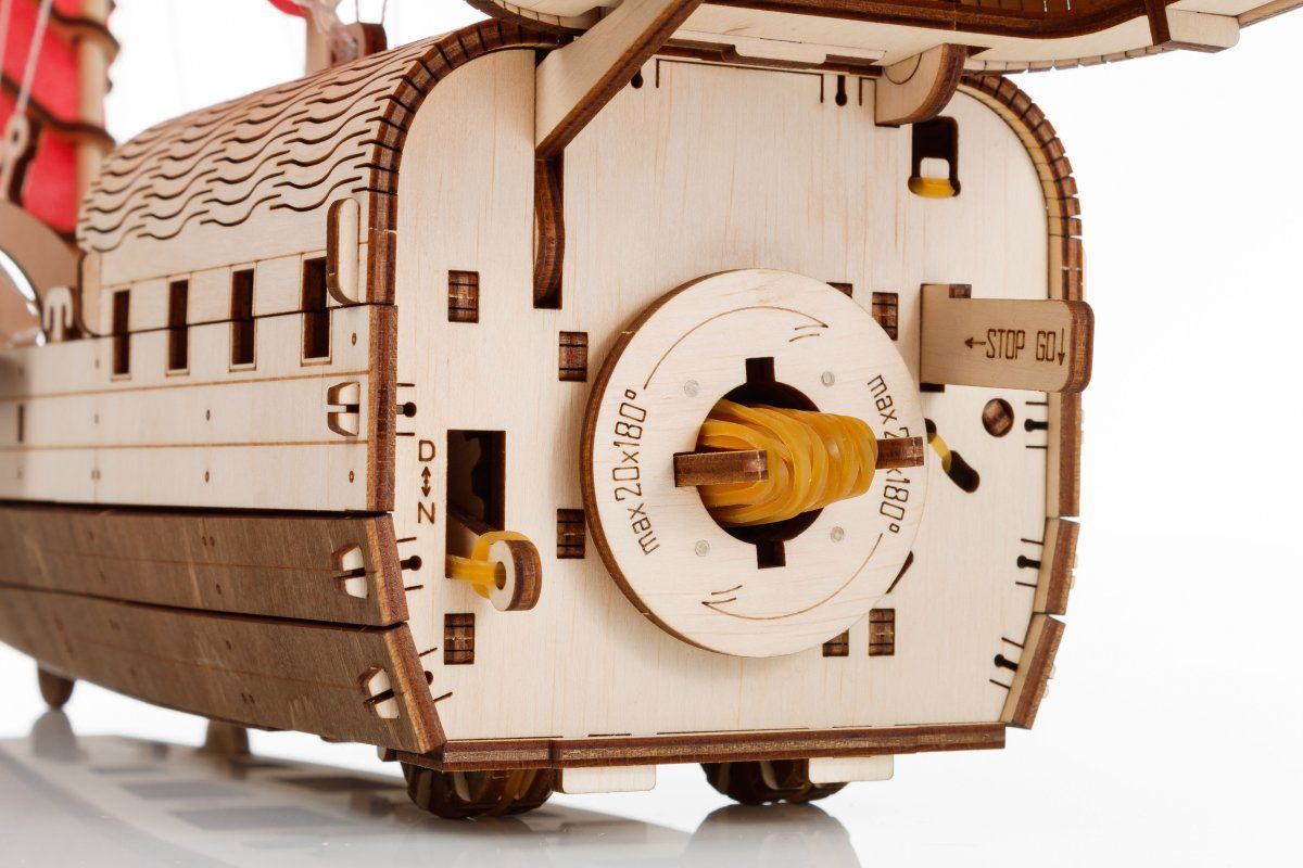 Сборная модель из дерева EWA Корабль c парусами Джонка — Eco Wood Art ...